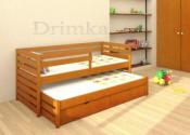 Одноярусная кровать с дополнительным выдвижным спальным местом Симба